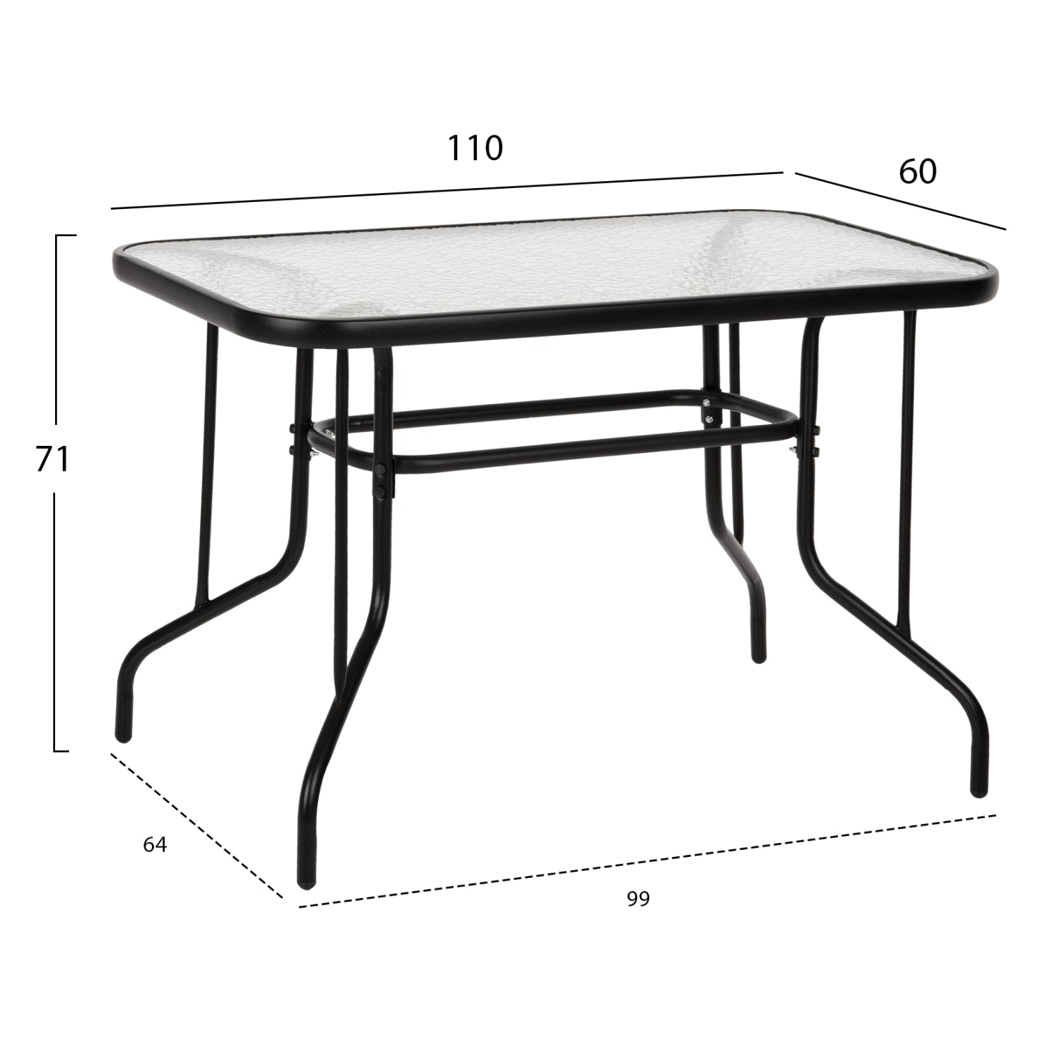 ΣΕΤ ΤΡΑΠΕΖΑΡΙΑΣ 5ΤΜΧ ADAM HM21219.01 ΚΑΡΕΚΛΕΣ ΜΕΤΑΛΛΙΚΕΣ & ΤΡΑΠΕΖΙ 110x60 ΜΑΥΡΟ - Pakobazaar