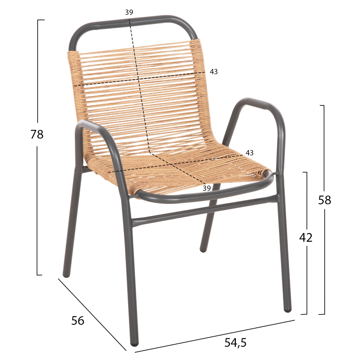 ΣΕΤ ΤΡΑΠΕΖΑΡΙΑΣ 5ΤΜΧ AVRIL HM21221.01 ΚΑΡΕΚΛΕΣ ΜΕΤΑΛ. & ΤΡΑΠΕΖΙ 110x60 ΓΚΡΙ-ΦΥΣΙΚΟ - Pakobazaar