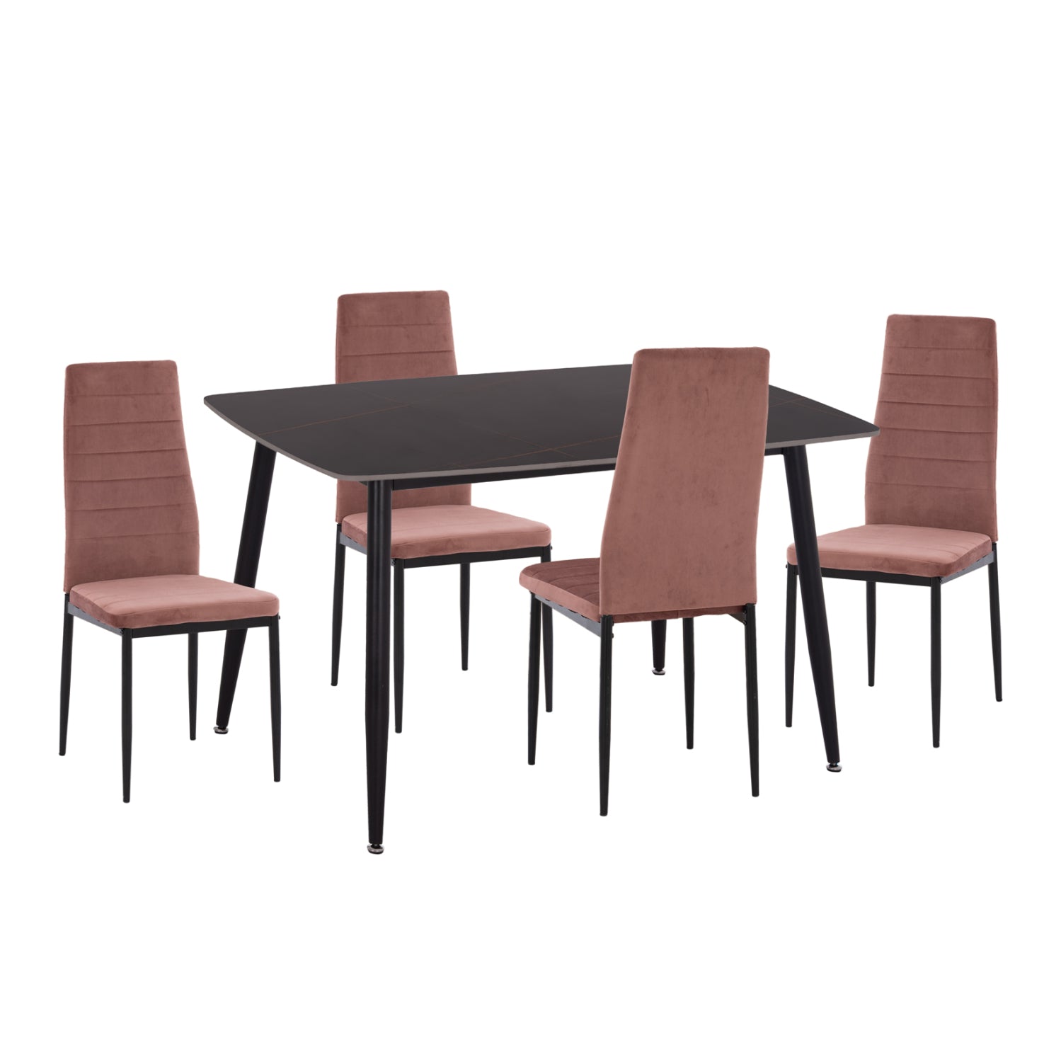 ΣΕΤ ΤΡΑΠΕΖΑΡΙΑΣ 5ΤΜΧ RAVEN HM21264.02 ΚΕΡΑΜΙΚΟ TOP ΜΑΥΡΟ ΜΑΡΜΑΡΟ--ΒΕΛΟΥΔΟ ΣΑΠΙΟ ΜΗΛΟ - Pakobazaar