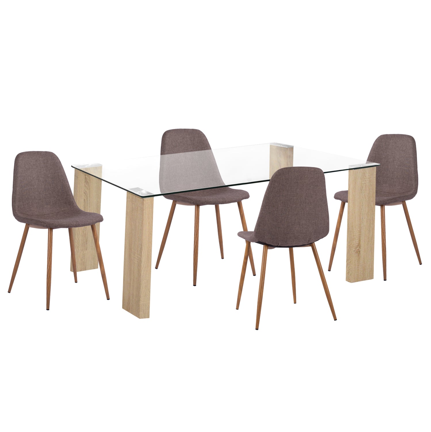 ΣΕΤ ΤΡΑΠΕΖΑΡΙΑΣ 5ΤΜΧ LEOMOR HM21270.02 ΤΡΑΠΕΖΙ & 4 ΚΑΡΕΚΛΕΣ - ΚΑΦΕ ΥΦΑΣΜΑ - Pakobazaar