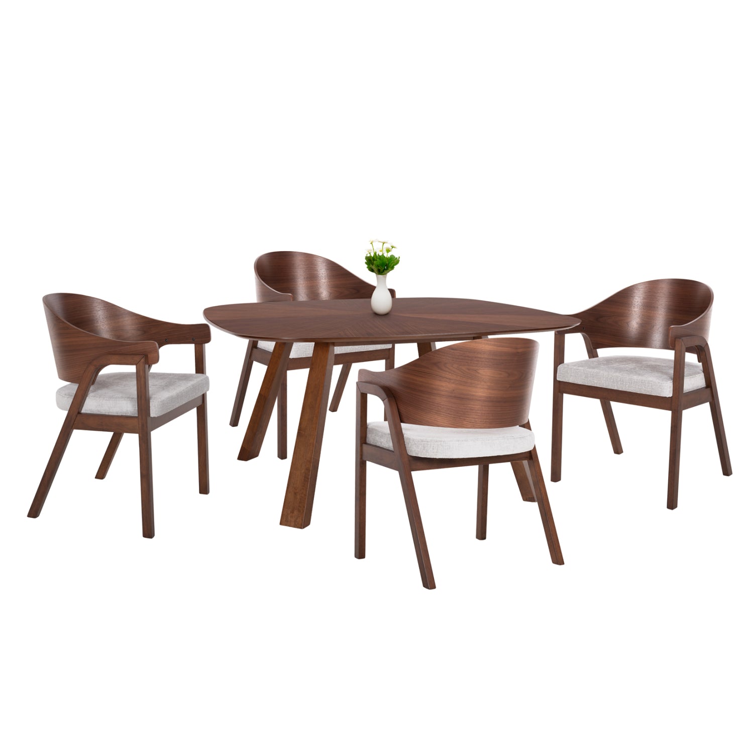 ΣΕΤ ΤΡΑΠΕΖΑΡΙΑΣ 5ΤΜΧ RINER HM21340 ΤΕΤΡΑΓΩΝΟ ΤΡΑΠΕΖΙ ΑΠΟ MDF--ΚΑΡΕΚΛΕΣ ΑΠΟ RUBBERWOOD - Pakobazaar