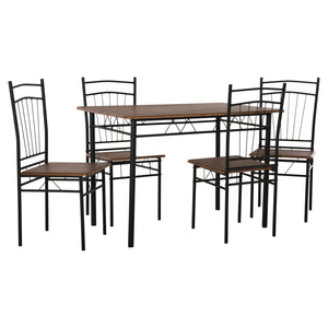 ΣΕΤ ΤΡΑΠΕΖΑΡΙΑΣ 5ΤΜΧ PEARY HM9416.11 ΜΕΤΑΛΛΟ ΜΑΥΡΟ-MDF ΚΑΡΥΔΙ 110x60x74Yεκ. - Pakobazaar