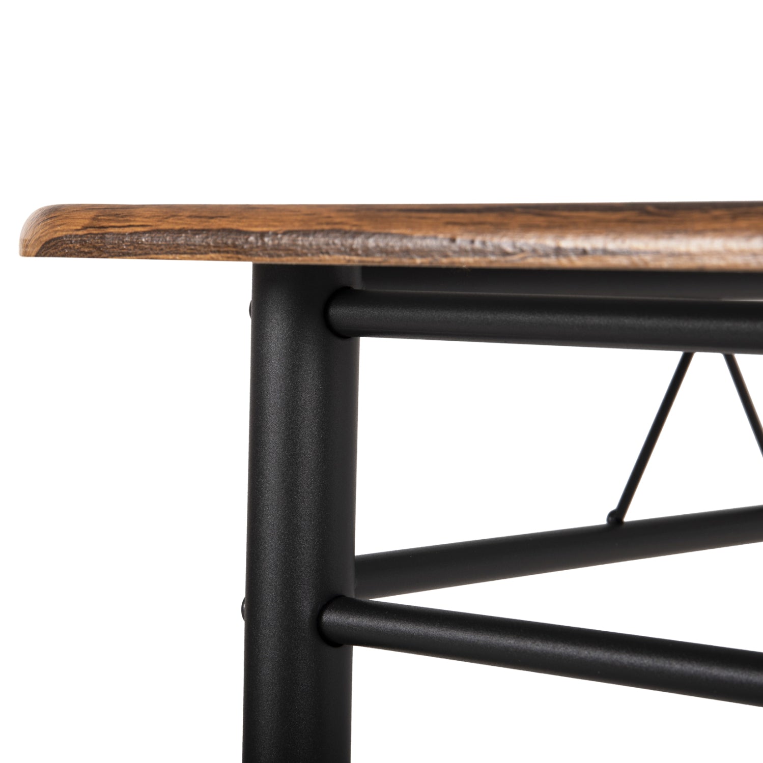 ΣΕΤ ΤΡΑΠΕΖΑΡΙΑΣ 5ΤΜΧ PEARY HM9416.11 ΜΕΤΑΛΛΟ ΜΑΥΡΟ-MDF ΚΑΡΥΔΙ 110x60x74Yεκ. - Pakobazaar