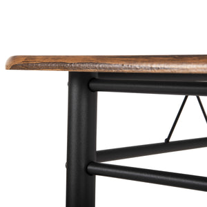 ΣΕΤ ΤΡΑΠΕΖΑΡΙΑΣ 5ΤΜΧ PEARY HM9416.11 ΜΕΤΑΛΛΟ ΜΑΥΡΟ-MDF ΚΑΡΥΔΙ 110x60x74Yεκ. - Pakobazaar