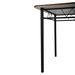 ΣΕΤ ΤΡΑΠΕΖΑΡΙΑΣ 5ΤΜΧ PEARY HM9416.11 ΜΕΤΑΛΛΟ ΜΑΥΡΟ-MDF ΚΑΡΥΔΙ 110x60x74Yεκ. - Pakobazaar