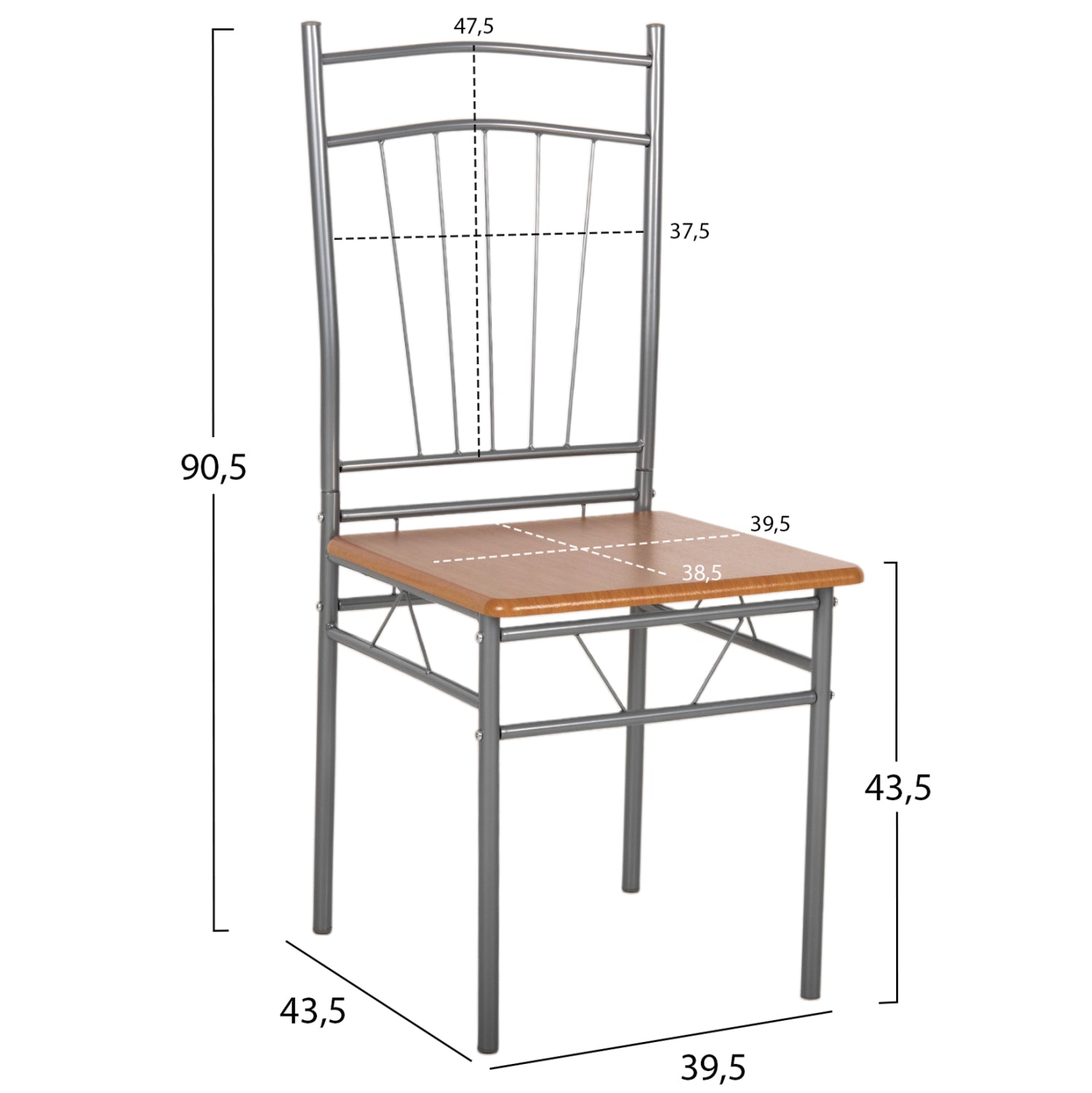 ΣΕΤ ΤΡΑΠΕΖΑΡΙΑΣ 5ΤΜΧ PEARY HM9416.12 ΜΕΤΑΛΛΟ ΑΣΗΜΙ-MDF ΣΟΝΑΜΑ 110x60x74Yεκ. - Pakobazaar