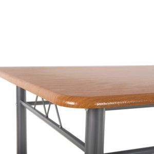 ΣΕΤ ΤΡΑΠΕΖΑΡΙΑΣ 5ΤΜΧ PEARY HM9416.12 ΜΕΤΑΛΛΟ ΑΣΗΜΙ-MDF ΣΟΝΑΜΑ 110x60x74Yεκ. - Pakobazaar