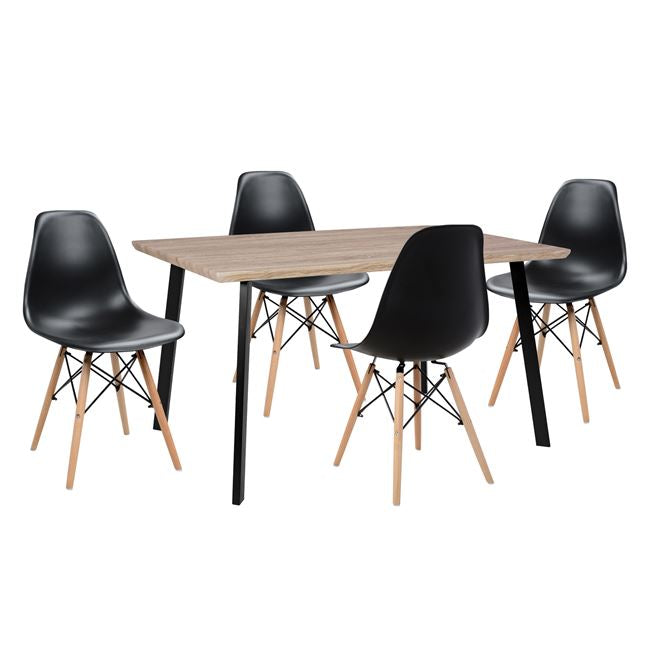 ΣΕΤ ΤΡΑΠΕΖΑΡΙΑΣ 5ΤΜΧ HM10346 ΤΡΑΠΕΖΙ 140x80x76 cm & 4 ΚΑΡΕΚΛΕΣ TWIST - Pakobazaar