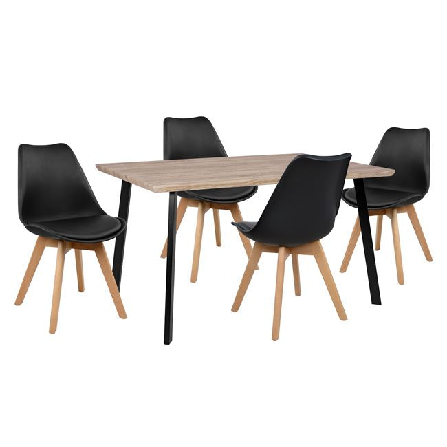 ΣΕΤ ΤΡΑΠΕΖΑΡΙΑΣ 5ΤΜΧ HM10347 ΤΡΑΠΕΖΙ 140x80x76 cm & 4 ΚΑΡΕΚΛΕΣ VEGAS - Pakobazaar