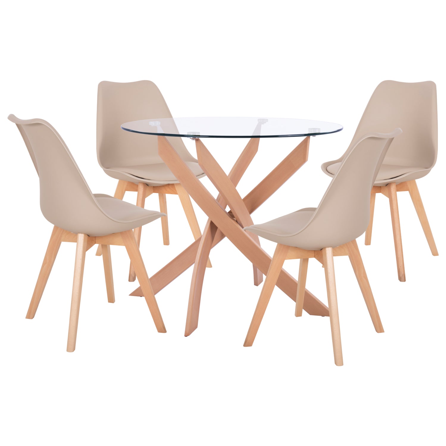 ΣΕΤ ΤΡΑΠΕΖΑΡΙΑΣ 5ΤΜΧ ΤΡΑΠΕΖΙ Φ90X74 & 4 ΚΑΡΕΚΛΕΣ VEGAS ΚΑΠΟΥΤΣΙΝΟ HM11693.25 - Pakobazaar