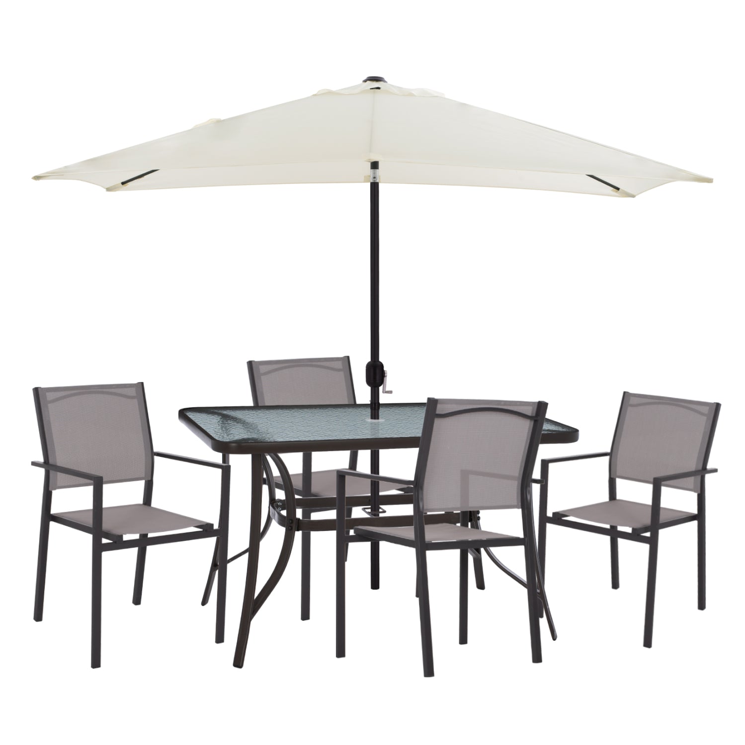 ΣΕΤ ΤΡΑΠΕΖΑΡΙΑΣ 6ΤΜΧ ΤΡΑΠ. 120Χ70 ΠΟΛ/ΝΑ ΜΕΤΑΛΛΙΚΗ & ΟΜΠΡΕΛΑ ΜΠΕΖ HM11801.10 - Pakobazaar