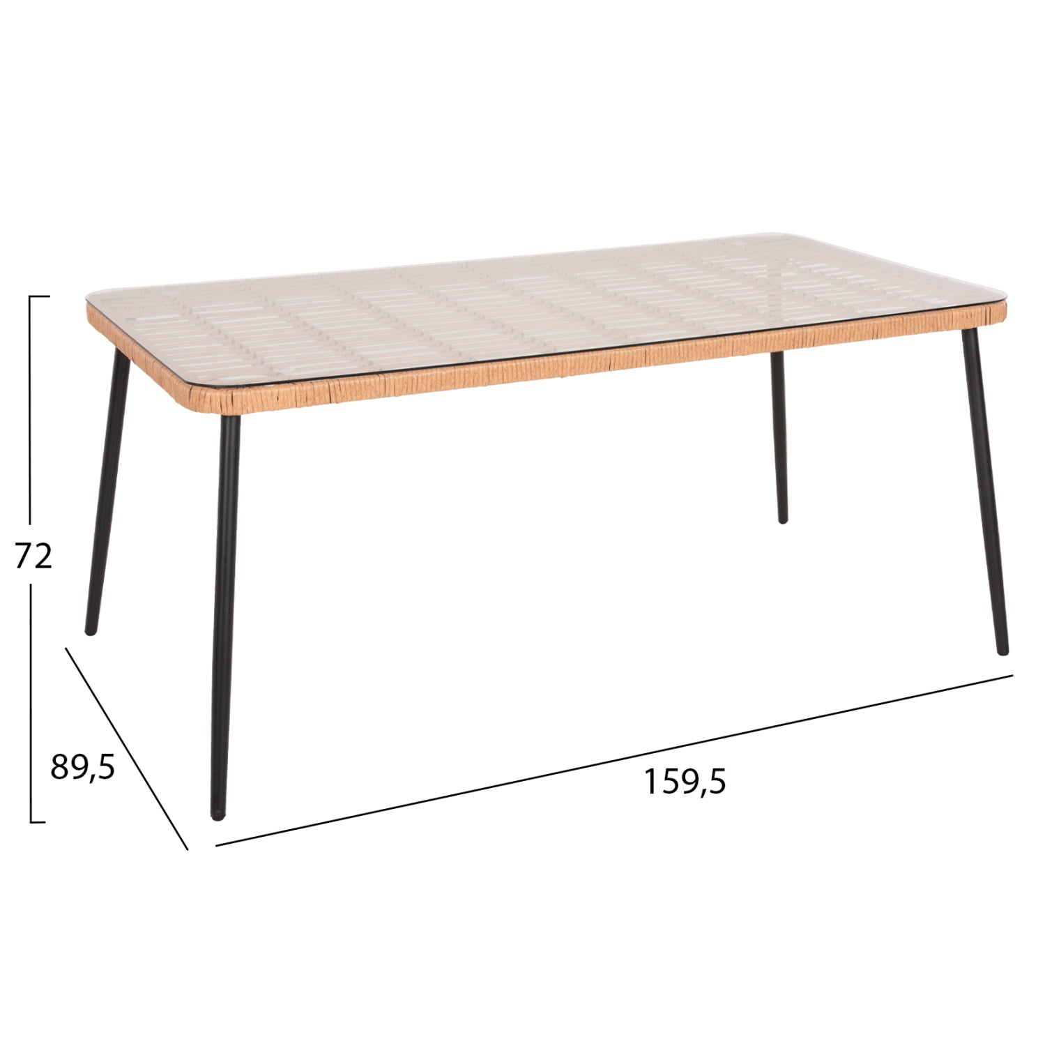 ΣΕΤ ΤΡΑΠΕΖΑΡΙΑΣ 7ΤΜΧ ALLEGRA HM10495 WICKER ΜΠΕΖ-ΜΕΤΑΛΛΟ ΜΑΥΡΟ - Pakobazaar
