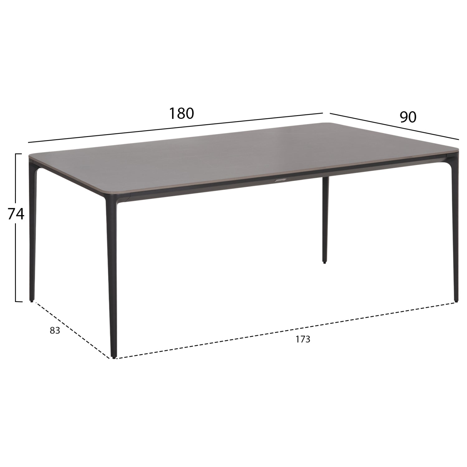 ΣΕΤ ΤΡΑΠΕΖΑΡΙΑΣ 7ΤΜΧ STAD HM10863.01 ΓΚΡΙ ΑΛΟΥΜΙΝΙΟ-SINTERED STONE TOP-OLEFIN