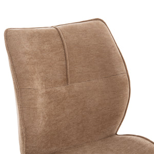 ΣΕΤ ΤΡΑΠΕΖΑΡΙΑΣ 7ΤΜΧ GAFF HM10935.03 MDF TOP ΚΑΡΥΔΙ--ΥΦΑΣΜΑ TAUPE & ΜΕΤΑΛΛΟ ΜΑΥΡΟ - Pakobazaar