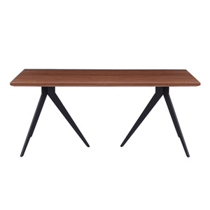 ΣΕΤ ΤΡΑΠΕΖΑΡΙΑΣ 7ΤΜΧ DRENNY HM10936.03 MDF TOP ΚΑΡΥΔΙ--ΥΦΑΣΜΑ TAUPE & ΜΕΤΑΛΛΟ ΜΑΥΡΟ - Pakobazaar