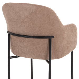 ΣΕΤ ΤΡΑΠΕΖΑΡΙΑΣ 7ΤΜΧ MANIDO HM10949.03 MDF TOP--ΥΦΑΣΜΑ TAUPE & ΜΕΤΑΛΛΟ ΜΑΥΡΟ - Pakobazaar