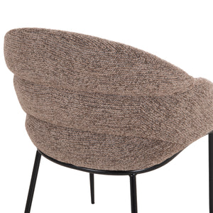 ΣΕΤ ΤΡΑΠΕΖΑΡΙΑΣ 7ΤΜΧ MANDY HM10957.03 MDF TOP--ΥΦΑΣΜΑ TAUPE & ΜΕΤΑΛ.ΠΟΔΙΑ - Pakobazaar