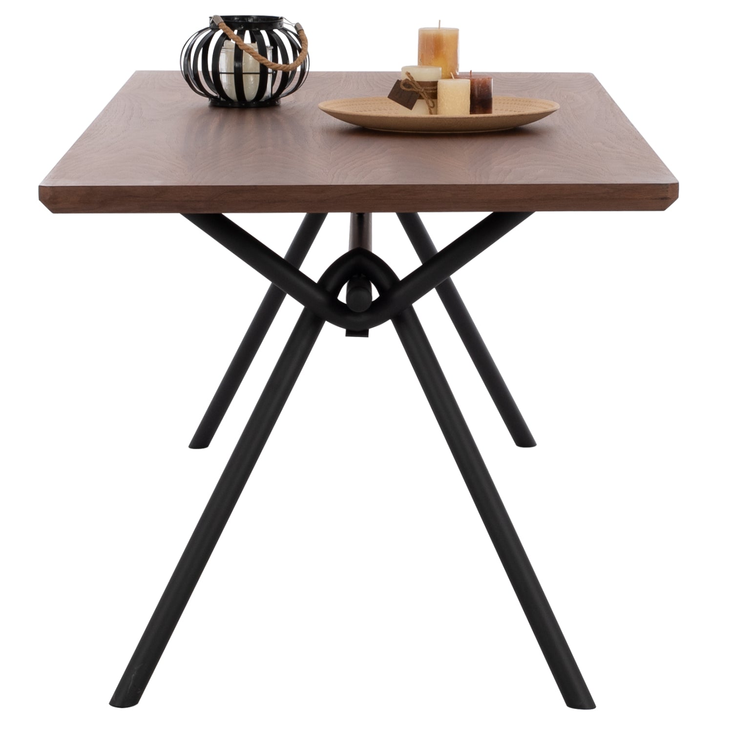 ΣΕΤ ΤΡΑΠΕΖΑΡΙΑΣ 7ΤΜΧ MANDY HM10957.03 MDF TOP--ΥΦΑΣΜΑ TAUPE & ΜΕΤΑΛ.ΠΟΔΙΑ - Pakobazaar