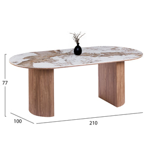 ΣΕΤ ΤΡΑΠΕΖΑΡΙΑΣ 7ΤΜΧ DRENNY HM11395.03 ΚΕΡΑΜΙΚΟ TOP PANDORA--ΚΑΡΕΚΛΕΣ ΥΦΑΣΜΑ TAUPE - Pakobazaar