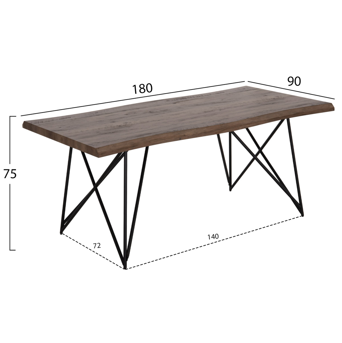 ΣΕΤ ΤΡΑΠΕΖΑΡΙΑΣ 7ΤΜΧ VIGOR HM21355 ΤΡΑΠΕΖΙ 180x90εκ ΜΕ 6 ΚΑΡΕΚΛΕΣ - Pakobazaar