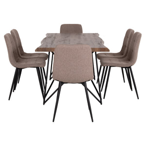 ΣΕΤ ΤΡΑΠΕΖΑΡΙΑΣ 7ΤΜΧ VIGOR HM21355 ΤΡΑΠΕΖΙ 180x90εκ ΜΕ 6 ΚΑΡΕΚΛΕΣ - Pakobazaar
