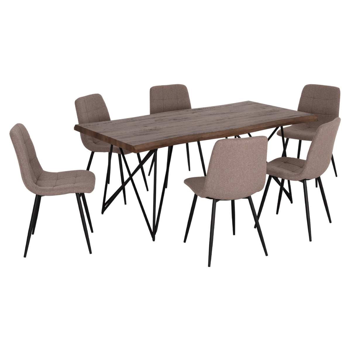 ΣΕΤ ΤΡΑΠΕΖΑΡΙΑΣ 7ΤΜΧ VIGOR HM21355 ΤΡΑΠΕΖΙ 180x90εκ ΜΕ 6 ΚΑΡΕΚΛΕΣ - Pakobazaar