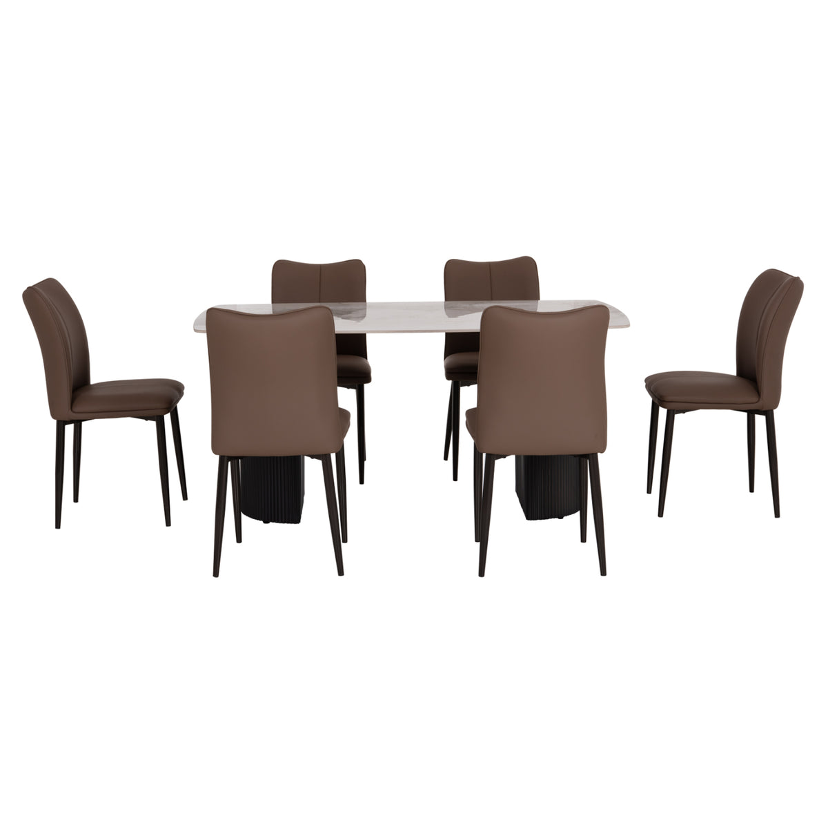 ΣΕΤ ΤΡΑΠΕΖΑΡΙΑΣ 7ΤΜΧ MINAO HM21362 ΚΕΡΑΜΙΚΟ TOP/MDF ΠΟΔΙΑ--PU ΚΑΦΕ/ΜΕΤΑΛ.ΠΟΔΙΑ - Pakobazaar