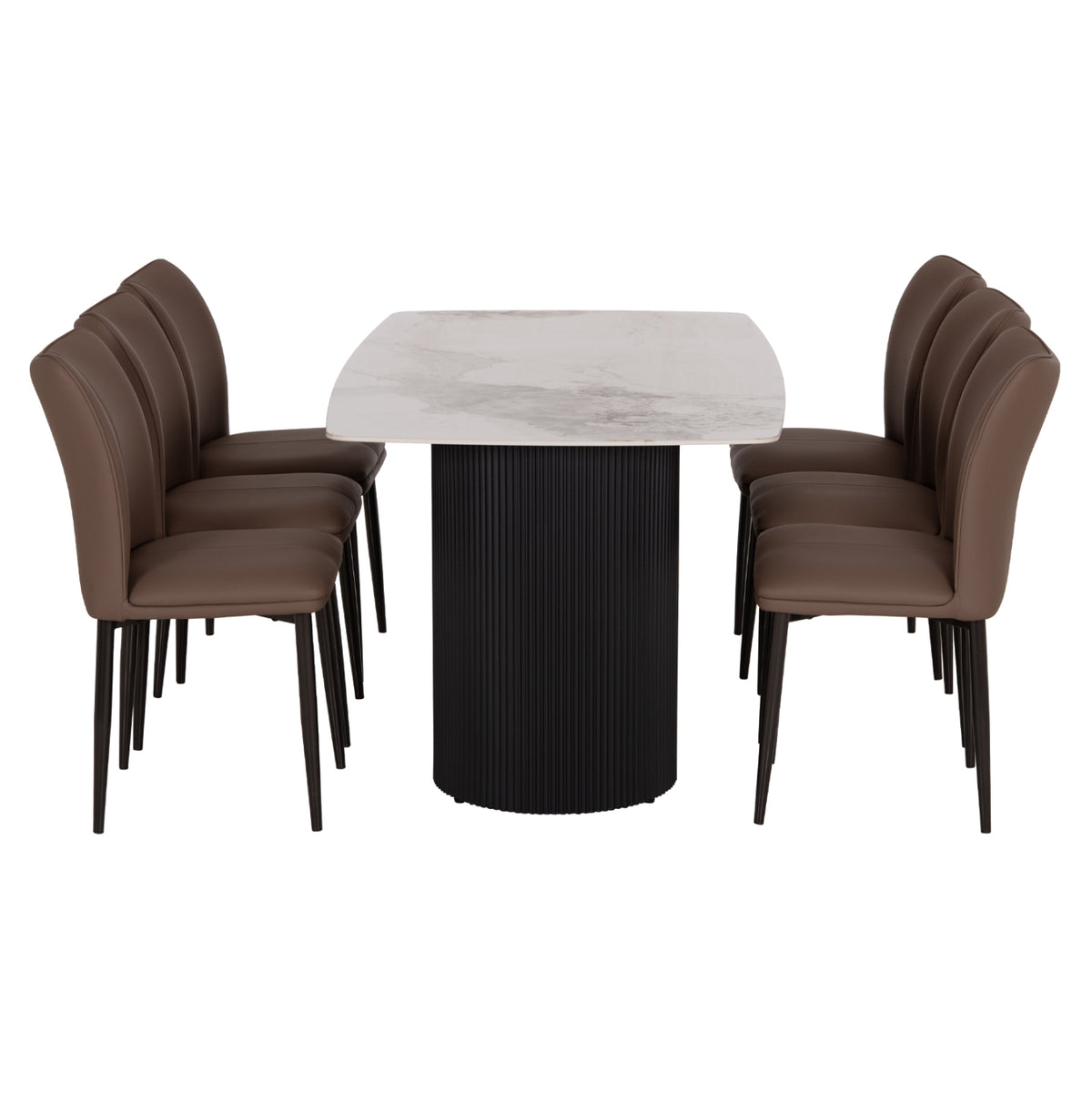 ΣΕΤ ΤΡΑΠΕΖΑΡΙΑΣ 7ΤΜΧ MINAO HM21362 ΚΕΡΑΜΙΚΟ TOP/MDF ΠΟΔΙΑ--PU ΚΑΦΕ/ΜΕΤΑΛ.ΠΟΔΙΑ - Pakobazaar