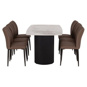 ΣΕΤ ΤΡΑΠΕΖΑΡΙΑΣ 7ΤΜΧ MINAO HM21362 ΚΕΡΑΜΙΚΟ TOP/MDF ΠΟΔΙΑ--PU ΚΑΦΕ/ΜΕΤΑΛ.ΠΟΔΙΑ - Pakobazaar