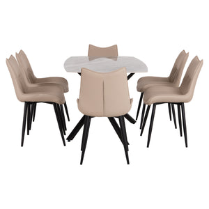 ΣΕΤ ΤΡΑΠΕΖΑΡΙΑΣ 7ΤΜΧ ISKA HM21363 ΚΕΡΑΜΙΚΟ TOP/ΜΕΤΑΛ. ΠΟΔΙΑ--PU ΜΠΕΖ/ΜΕΤΑΛ.ΠΟΔΙΑ - Pakobazaar