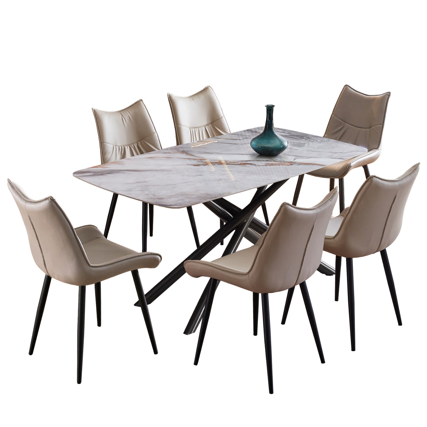 ΣΕΤ ΤΡΑΠΕΖΑΡΙΑΣ 7ΤΜΧ ISKA HM21363 ΚΕΡΑΜΙΚΟ TOP/ΜΕΤΑΛ. ΠΟΔΙΑ--PU ΜΠΕΖ/ΜΕΤΑΛ.ΠΟΔΙΑ - Pakobazaar