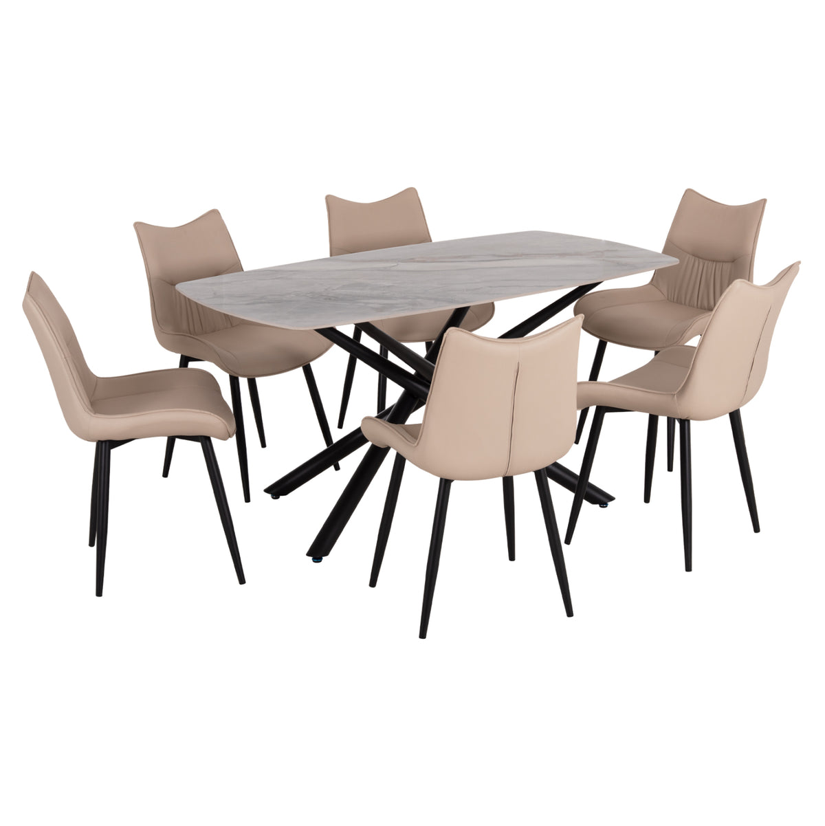 ΣΕΤ ΤΡΑΠΕΖΑΡΙΑΣ 7ΤΜΧ ISKA HM21363 ΚΕΡΑΜΙΚΟ TOP/ΜΕΤΑΛ. ΠΟΔΙΑ--PU ΜΠΕΖ/ΜΕΤΑΛ.ΠΟΔΙΑ - Pakobazaar