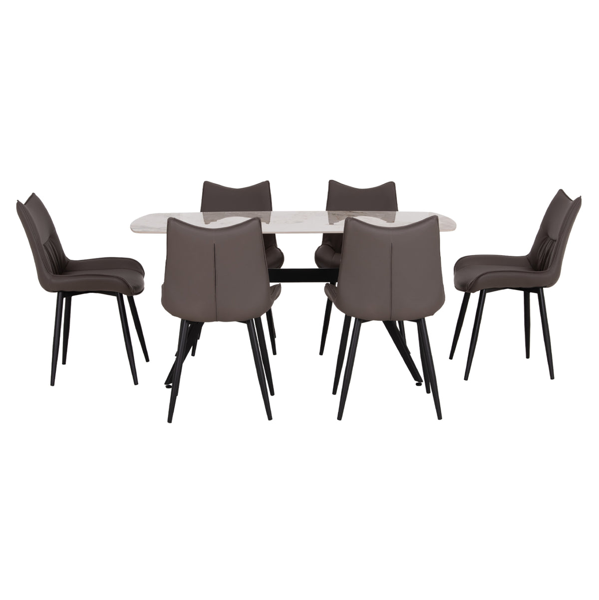 ΣΕΤ ΤΡΑΠΕΖΑΡΙΑΣ 7ΤΜΧ AIKA HM21364 ΚΕΡΑΜΙΚΟ TOP/ΜΕΤΑΛ. ΠΟΔΙΑ--PU ΓΚΡΙ/ΜΕΤΑΛ.ΠΟΔΙΑ - Pakobazaar