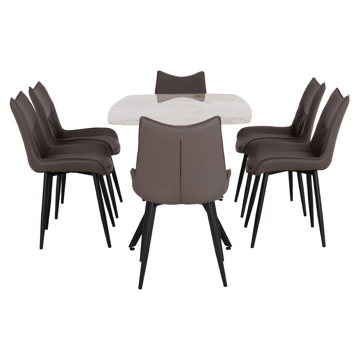 ΣΕΤ ΤΡΑΠΕΖΑΡΙΑΣ 7ΤΜΧ AIKA HM21364 ΚΕΡΑΜΙΚΟ TOP/ΜΕΤΑΛ. ΠΟΔΙΑ--PU ΓΚΡΙ/ΜΕΤΑΛ.ΠΟΔΙΑ - Pakobazaar