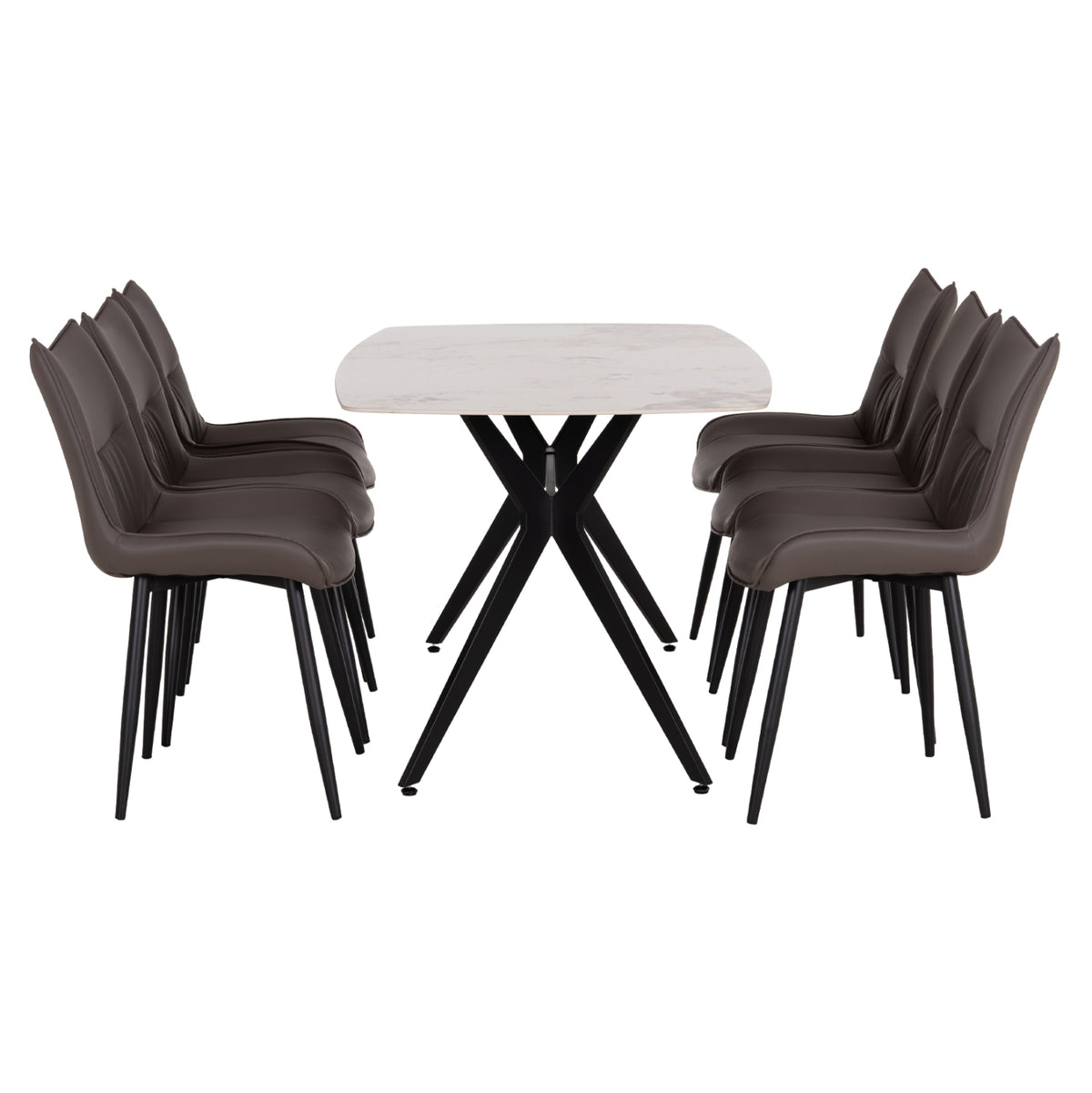 ΣΕΤ ΤΡΑΠΕΖΑΡΙΑΣ 7ΤΜΧ AIKA HM21364 ΚΕΡΑΜΙΚΟ TOP/ΜΕΤΑΛ. ΠΟΔΙΑ--PU ΓΚΡΙ/ΜΕΤΑΛ.ΠΟΔΙΑ - Pakobazaar