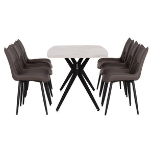 ΣΕΤ ΤΡΑΠΕΖΑΡΙΑΣ 7ΤΜΧ AIKA HM21364 ΚΕΡΑΜΙΚΟ TOP/ΜΕΤΑΛ. ΠΟΔΙΑ--PU ΓΚΡΙ/ΜΕΤΑΛ.ΠΟΔΙΑ - Pakobazaar