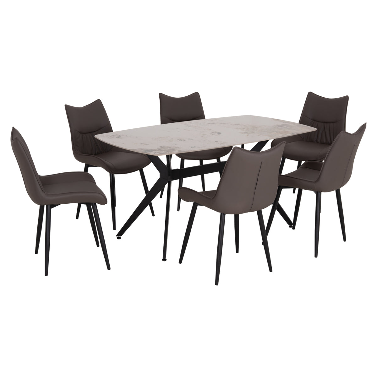 ΣΕΤ ΤΡΑΠΕΖΑΡΙΑΣ 7ΤΜΧ AIKA HM21364 ΚΕΡΑΜΙΚΟ TOP/ΜΕΤΑΛ. ΠΟΔΙΑ--PU ΓΚΡΙ/ΜΕΤΑΛ.ΠΟΔΙΑ - Pakobazaar