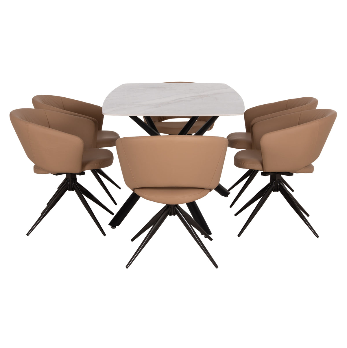 ΣΕΤ ΤΡΑΠΕΖΑΡΙΑΣ 7ΤΜΧ HANAE HM21365 ΚΕΡΑΜΙΚΟ TOP/ΜΕΤΑΛ. ΠΟΔΙΑ--PU ΜΟΚΑ/ΜΕΤΑΛ.ΠΟΔΙΑ - Pakobazaar