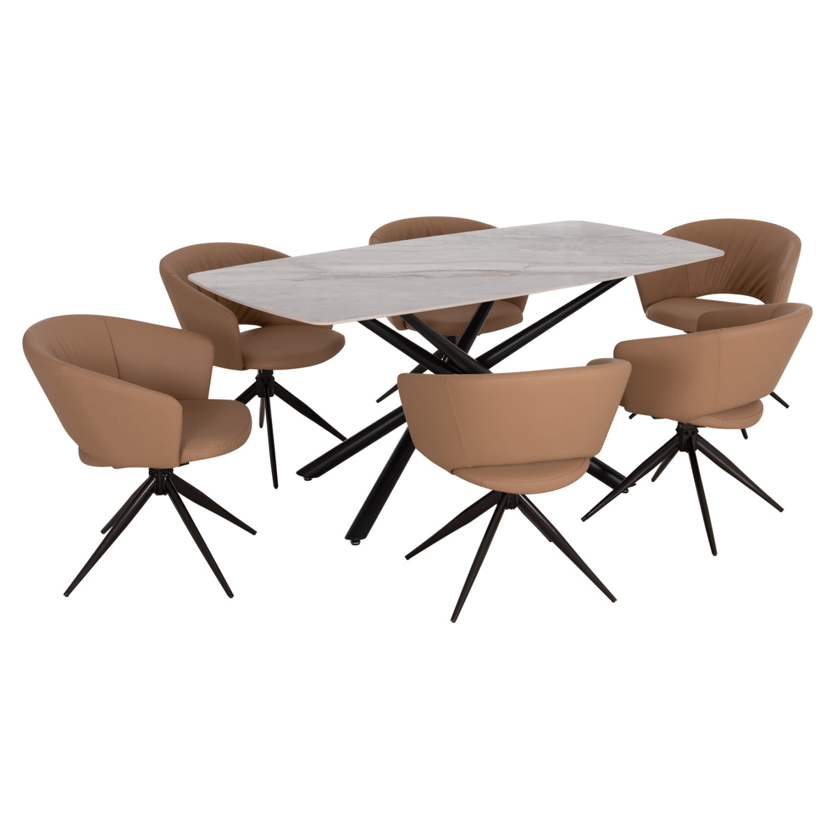 ΣΕΤ ΤΡΑΠΕΖΑΡΙΑΣ 7ΤΜΧ HANAE HM21365 ΚΕΡΑΜΙΚΟ TOP/ΜΕΤΑΛ. ΠΟΔΙΑ--PU ΜΟΚΑ/ΜΕΤΑΛ.ΠΟΔΙΑ - Pakobazaar