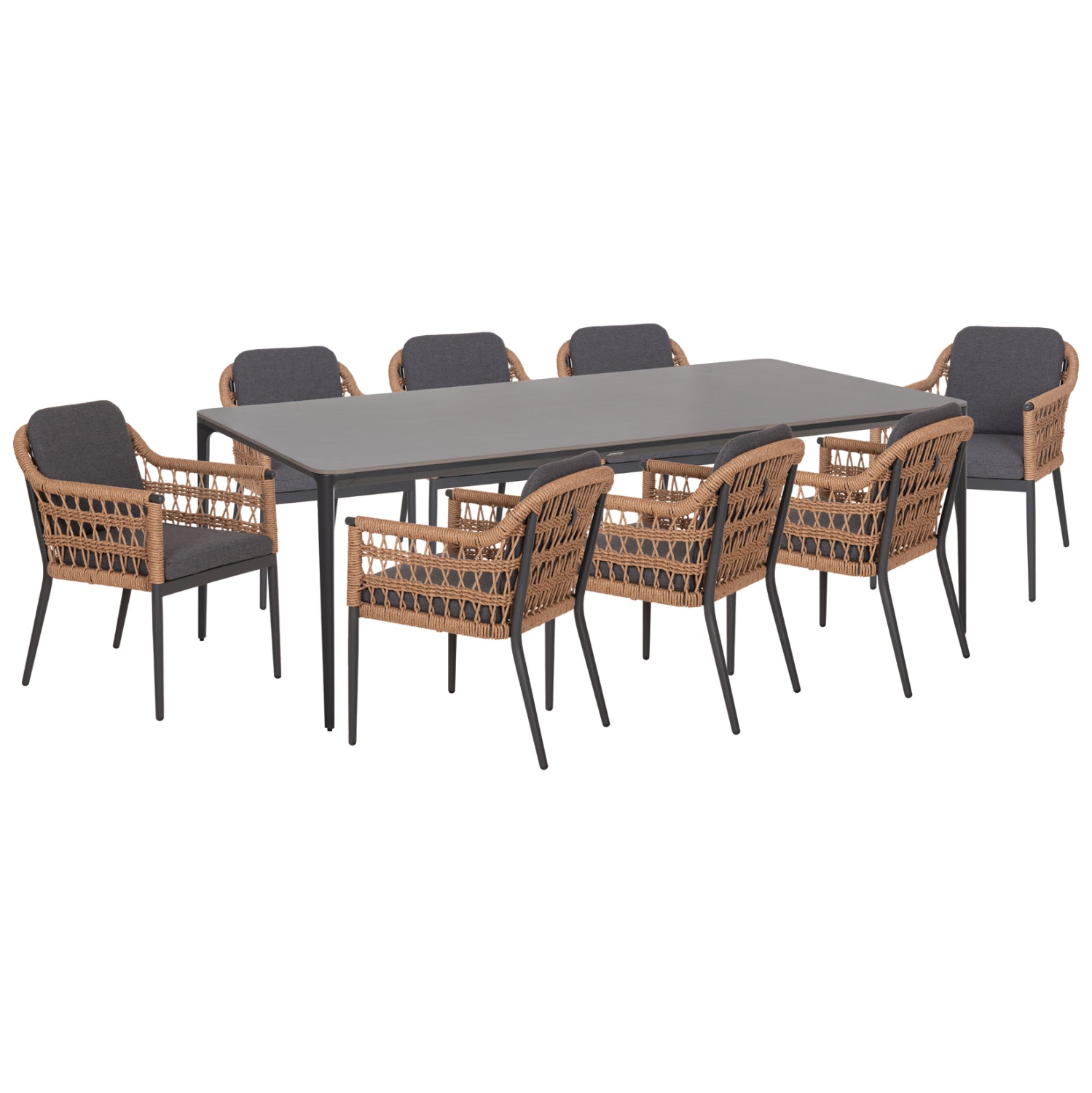 ΣΕΤ ΤΡΑΠΕΖΑΡΙΑΣ 9ΤΜΧ STAD HM10865.01 ΓΚΡΙ ΑΛΟΥΜΙΝΙΟ-SINTERED STONE TOP-OLEFIN - Pakobazaar