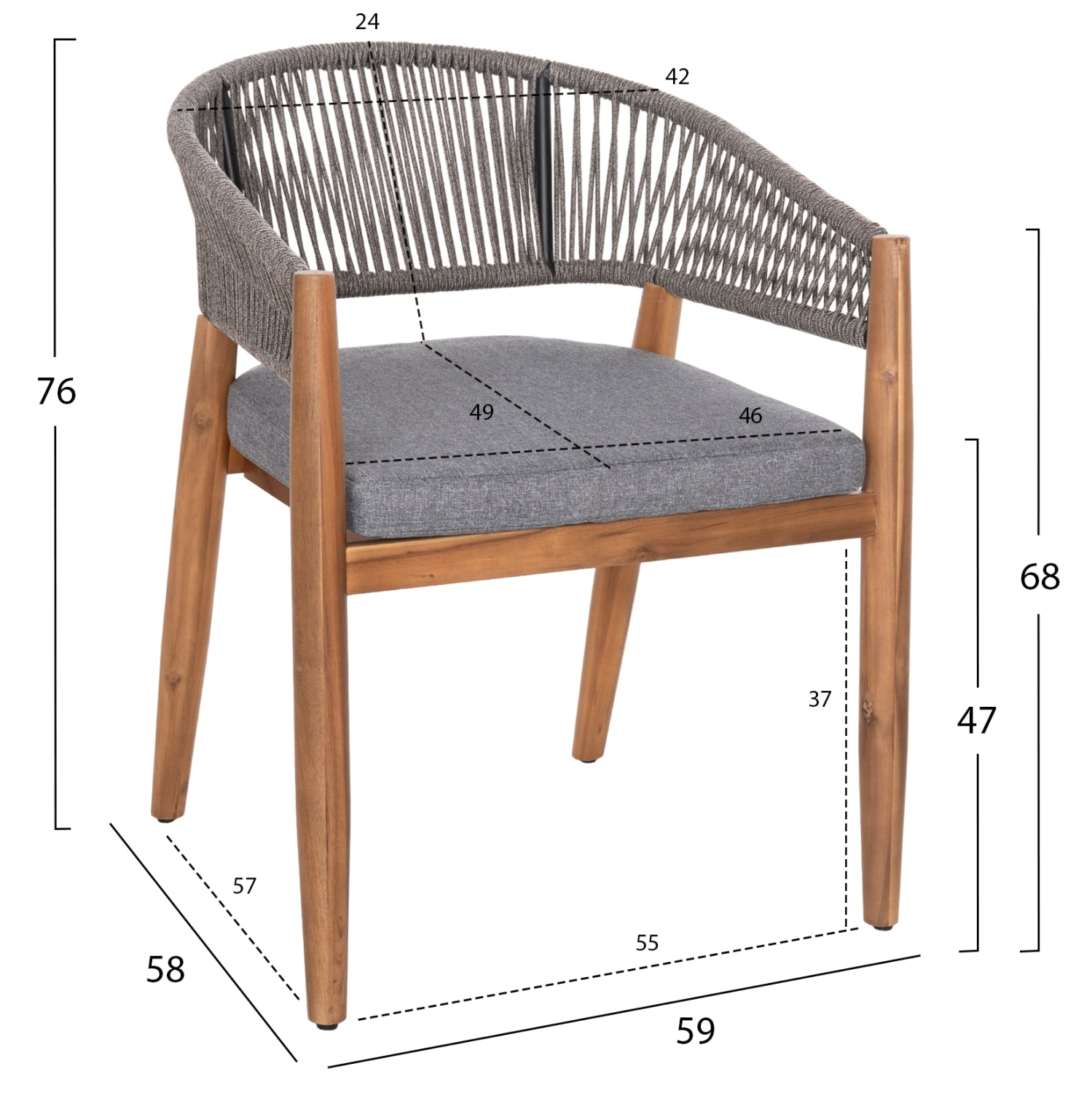 ΣΕΤ ΤΡΑΠΕΖΑΡΙΑΣ 9ΤΜΧ NAVANT HM21066.01 ΤΡΑΠΕΖΙ ΜΕ 8 ΚΑΡΕΚΛΕΣ ΞΥΛΟ ΑΚΑΚΙΑΣ-ΣΧΟΙΝΙ ΓΚΡΙ - Pakobazaar