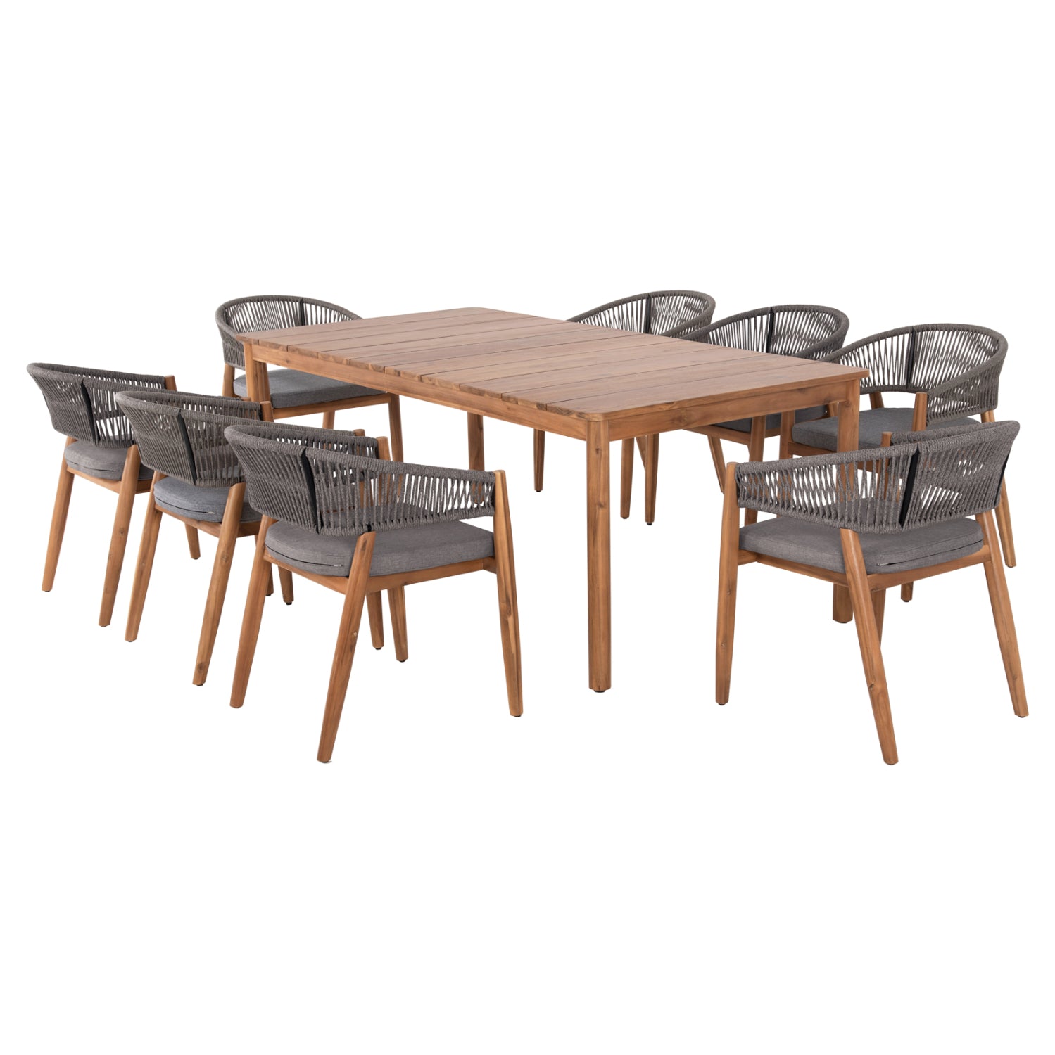 ΣΕΤ ΤΡΑΠΕΖΑΡΙΑΣ 9ΤΜΧ NAVANT HM21066.01 ΤΡΑΠΕΖΙ ΜΕ 8 ΚΑΡΕΚΛΕΣ ΞΥΛΟ ΑΚΑΚΙΑΣ-ΣΧΟΙΝΙ ΓΚΡΙ - Pakobazaar