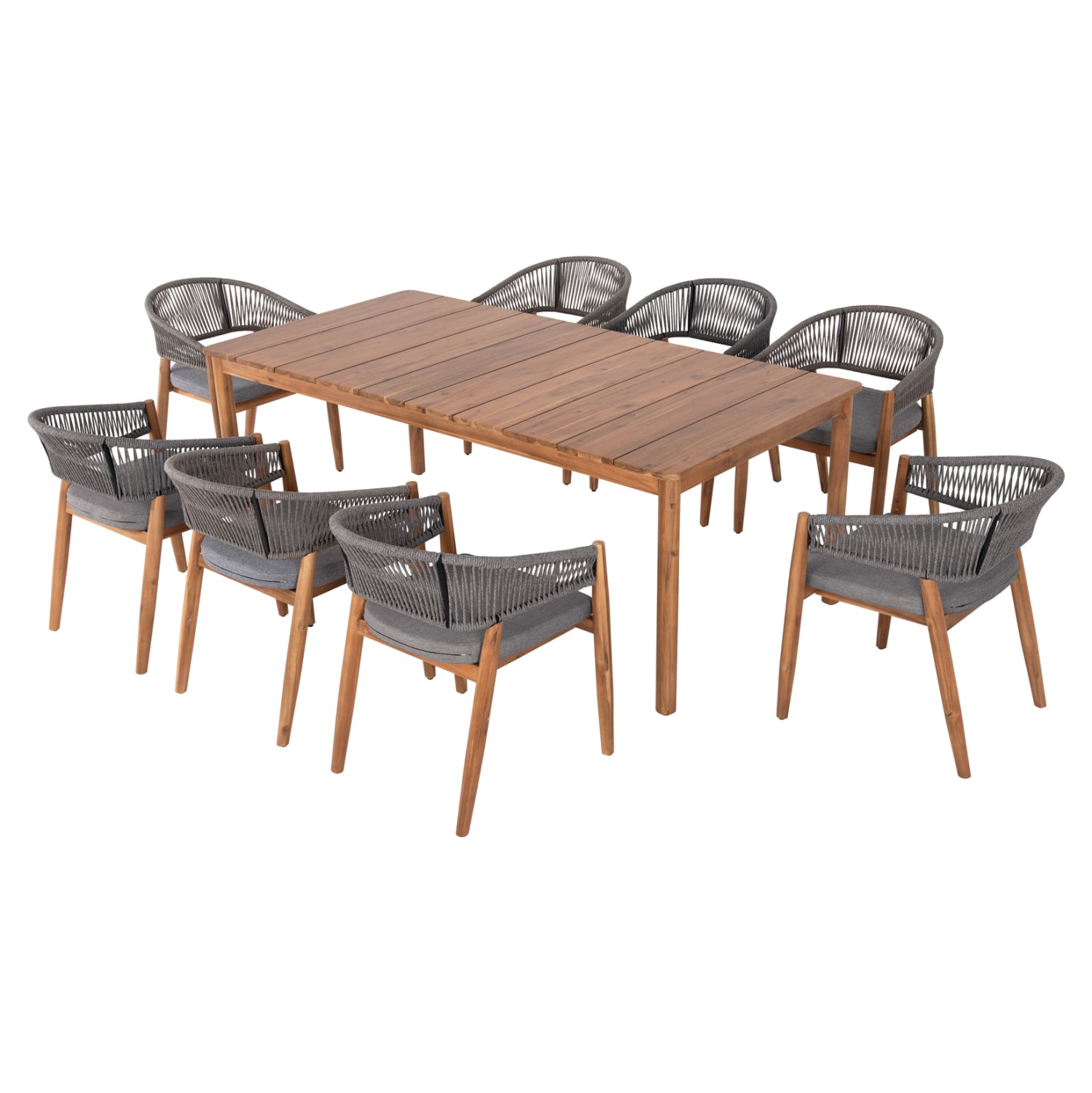 ΣΕΤ ΤΡΑΠΕΖΑΡΙΑΣ 9ΤΜΧ NAVANT HM21066.01 ΤΡΑΠΕΖΙ ΜΕ 8 ΚΑΡΕΚΛΕΣ ΞΥΛΟ ΑΚΑΚΙΑΣ-ΣΧΟΙΝΙ ΓΚΡΙ - Pakobazaar