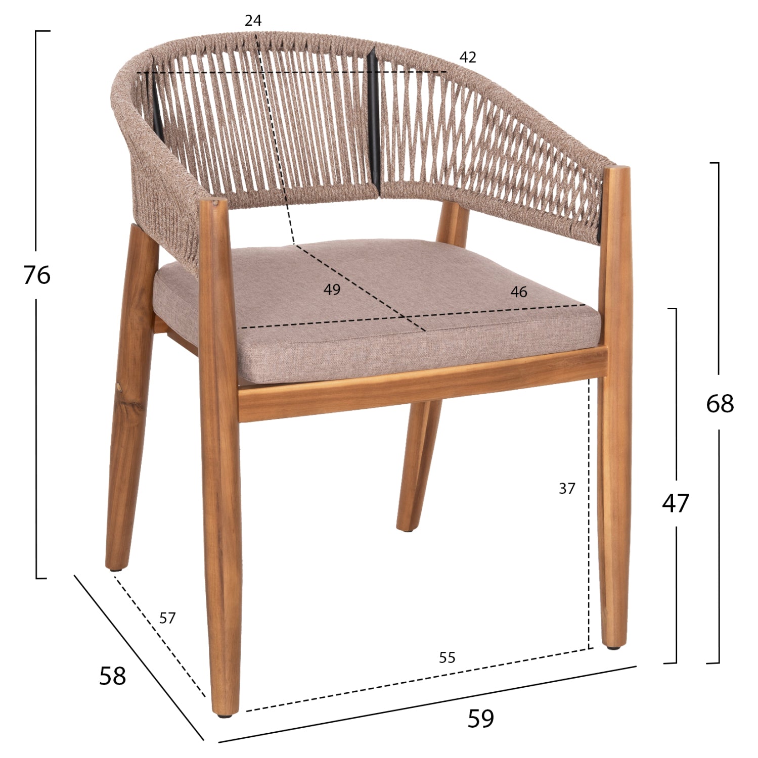 ΣΕΤ ΤΡΑΠΕΖΑΡΙΑΣ 9ΤΜΧ NAVANT HM21066.02 ΤΡΑΠΕΖΙ & 8 ΚΑΡΕΚΛΕΣ ΞΥΛΟ ΑΚΑΚΙΑΣ-ΣΧΟΙΝΙ ΜΠΕΖ - Pakobazaar