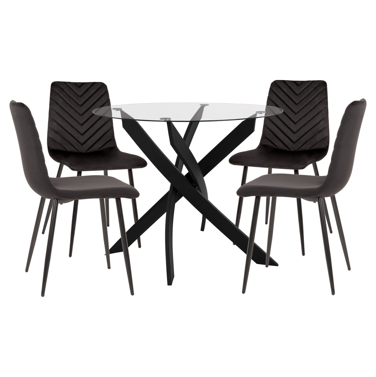 ΣΕΤ ΤΡΑΠΕΖΑΡΙΑΣ ΕΣ.ΧΩΡΟΥ 5ΤΜΧ JAFARU HM11073 ΜΕΤΑΛΛΟ--ΒΕΛΟΥΔΟ ΣΕ ΜΑΥΡΟ - Pakobazaar