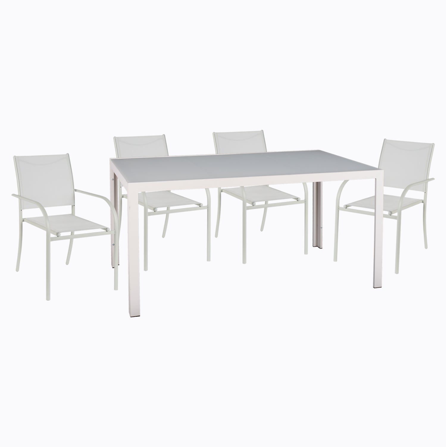 ΣΕΤ ΤΡΑΠΕΖΑΡΙΑΣ ΕΞ. ΧΩΡΟΥ 5ΤΜΧ OFER HM21030 ΛΕΥΚΟ ΜΕΤΑΛΛΟ-ΛΕΥΚΕΣ ΜΕΤΑΛ. ΠΟΛΥΘΡΟΝΕΣ - Pakobazaar