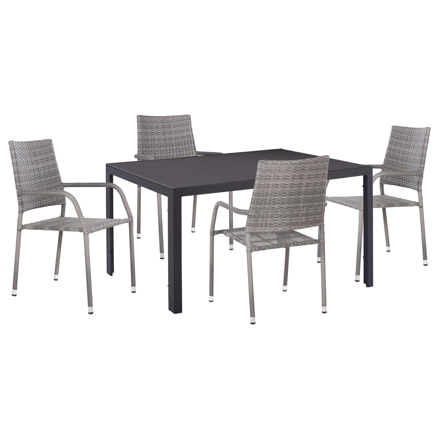 ΣΕΤ ΤΡΑΠΕΖΑΡΙΑΣ ΕΞ.ΧΩΡΟΥ 5ΤΜΧ MORNER HM21008 ΜΕΤΑΛΛΟ & WICKER ΣΕ ΓΚΡΙ - Pakobazaar