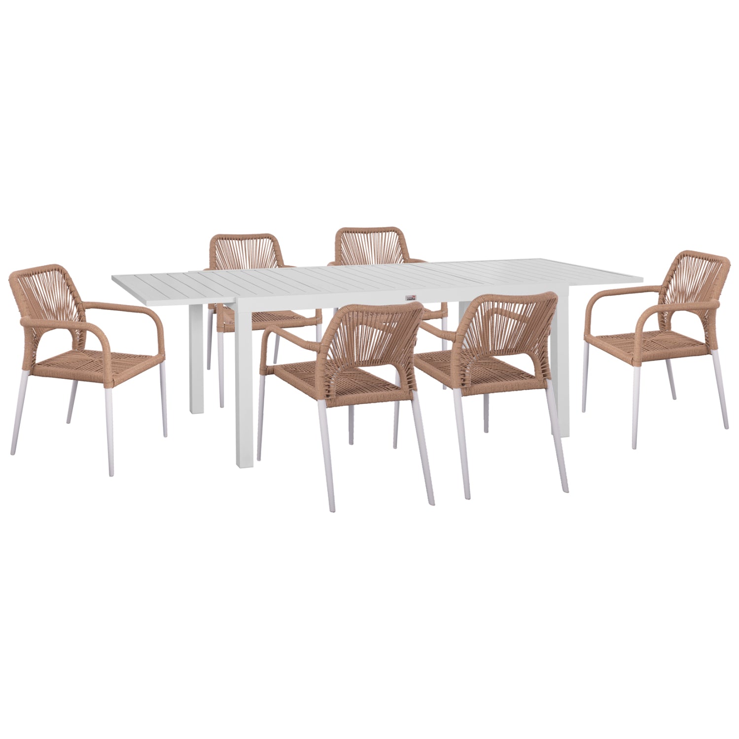 ΣΕΤ ΤΡΑΠΕΖΑΡΙΑΣ ΕΞ.ΧΩΡΟΥ 7ΤΜΧ KRUM HM21131 ΛΕΥΚΟ ΑΛΟΥΜΙΝΙΟ--P.E.RATTAN - Pakobazaar