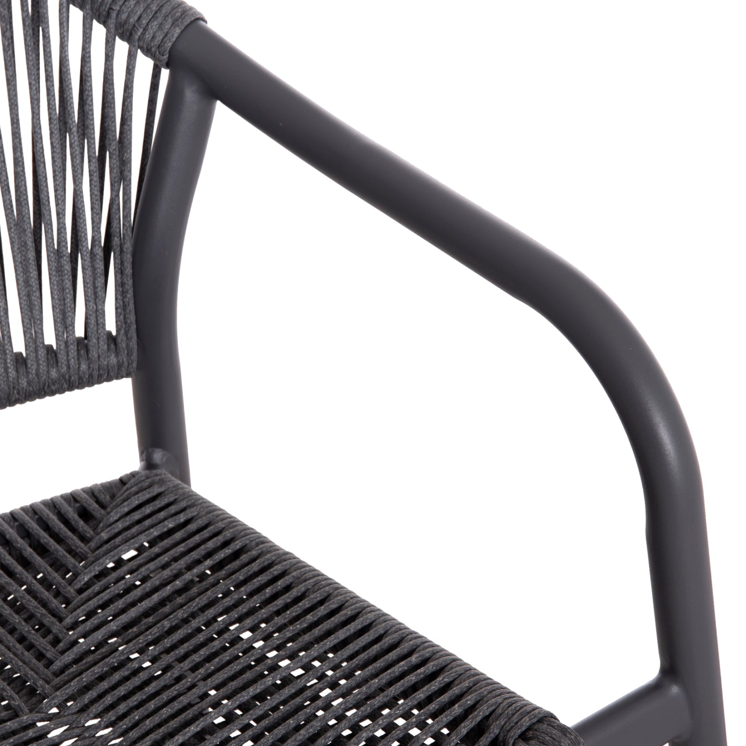 ΣΕΤ ΤΡΑΠΕΖΑΡΙΑΣ ΕΞ.ΧΩΡΟΥ 7ΤΜΧ KRUM HM21153 ΣΚΟΥΡΟ ΓΚΡΙ ΑΛΟΥΜΙΝΙΟ-P.E.TWISTED RATTAN - Pakobazaar