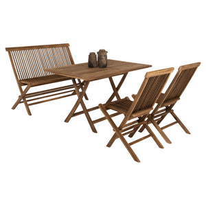 ΣΕΤ ΤΡΑΠΕΖΑΡΙΑΣ ΕΞΩΤ. ΧΩΡΟΥ 4ΤΜΧ KENDALL HM11953 ΜΑΣΙΦ ΞΥΛΟ TEAK ΦΥΣΙΚΟ - Pakobazaar